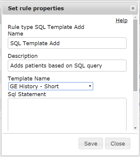 Screenshot Naming SQL Template Add Rule